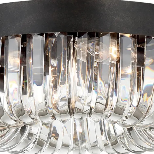 Glamorous Crystal Flush Mount with Dramatic Mid-Century Styling - Image 4