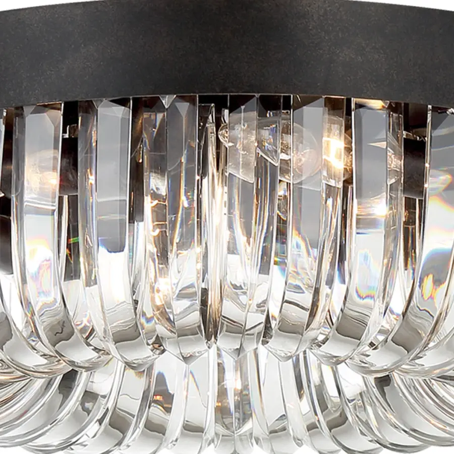 Glamorous Crystal Flush Mount with Dramatic Mid-Century Styling - Image 4