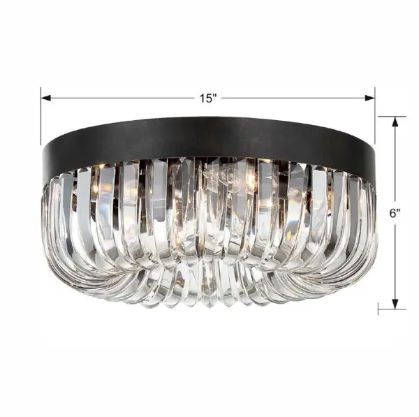 Glamorous Crystal Flush Mount with Dramatic Mid-Century Styling - Image 5