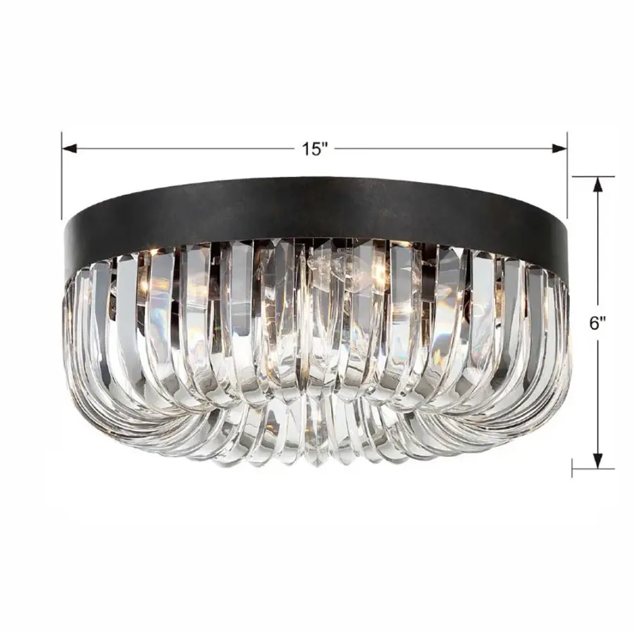 Glamorous Crystal Flush Mount with Dramatic Mid-Century Styling - Image 5