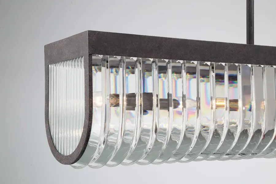 Dramatic Crystal Linear Chandelier with Mid-Century Glamour - Image 5