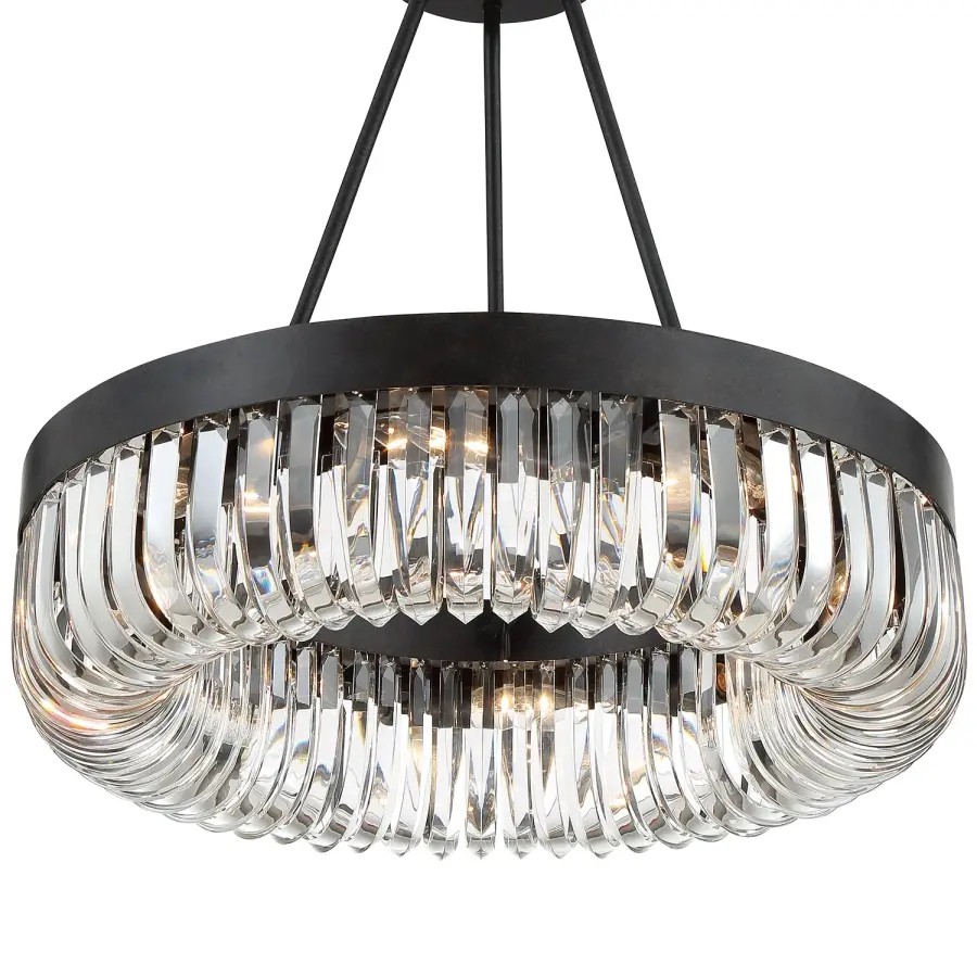 Dramatic Crystal Linear Chandelier with Mid-Century Glamour - Image 3