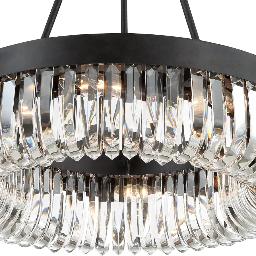 Dramatic Crystal Linear Chandelier with Mid-Century Glamour - Image 4