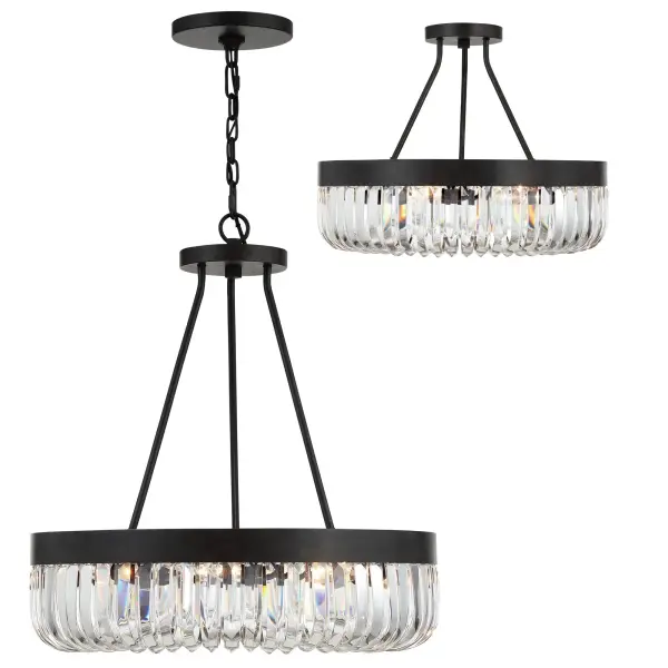 Dramatic Crystal Semi-Flush with Bold Mid-Century Glamour - Image 2