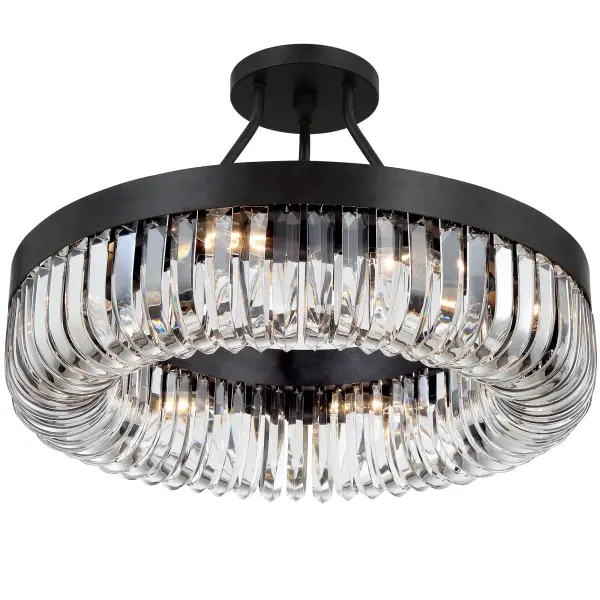 Dramatic Crystal Semi-Flush with Bold Mid-Century Glamour - Image 3
