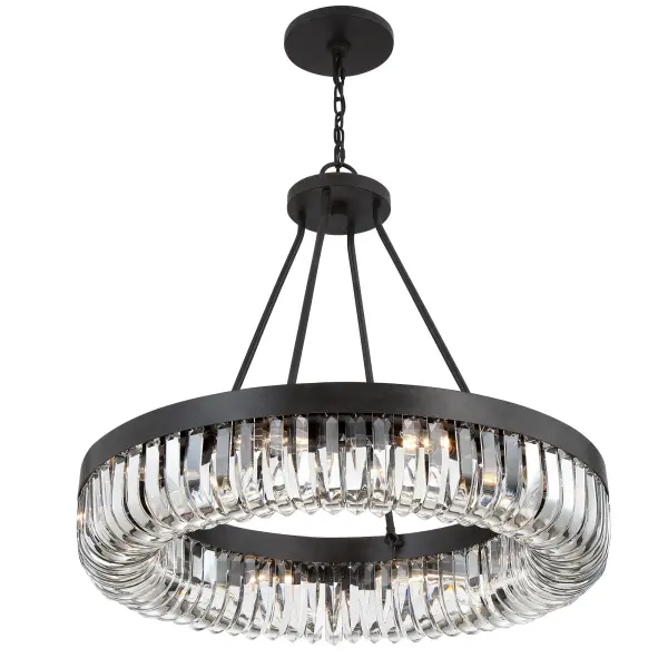 Dramatic Crystal Linear Chandelier with Mid-Century Glamour - Image 2