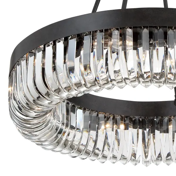 Dramatic Crystal Linear Chandelier with Mid-Century Glamour - Image 3