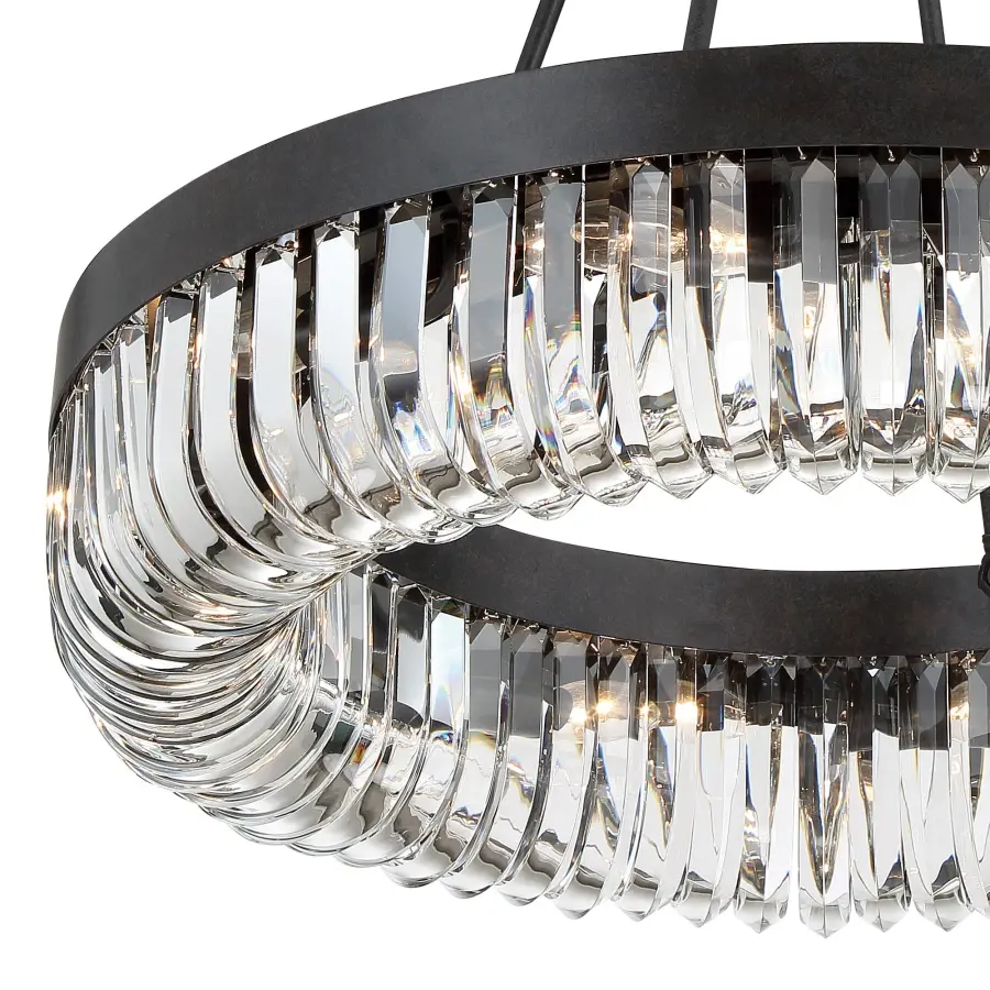 Dramatic Crystal Linear Chandelier with Mid-Century Glamour - Image 3