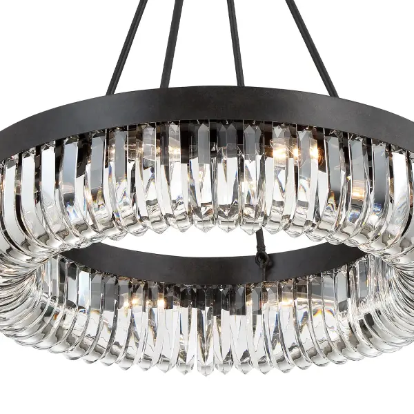 Dramatic Crystal Linear Chandelier with Mid-Century Glamour - Image 4