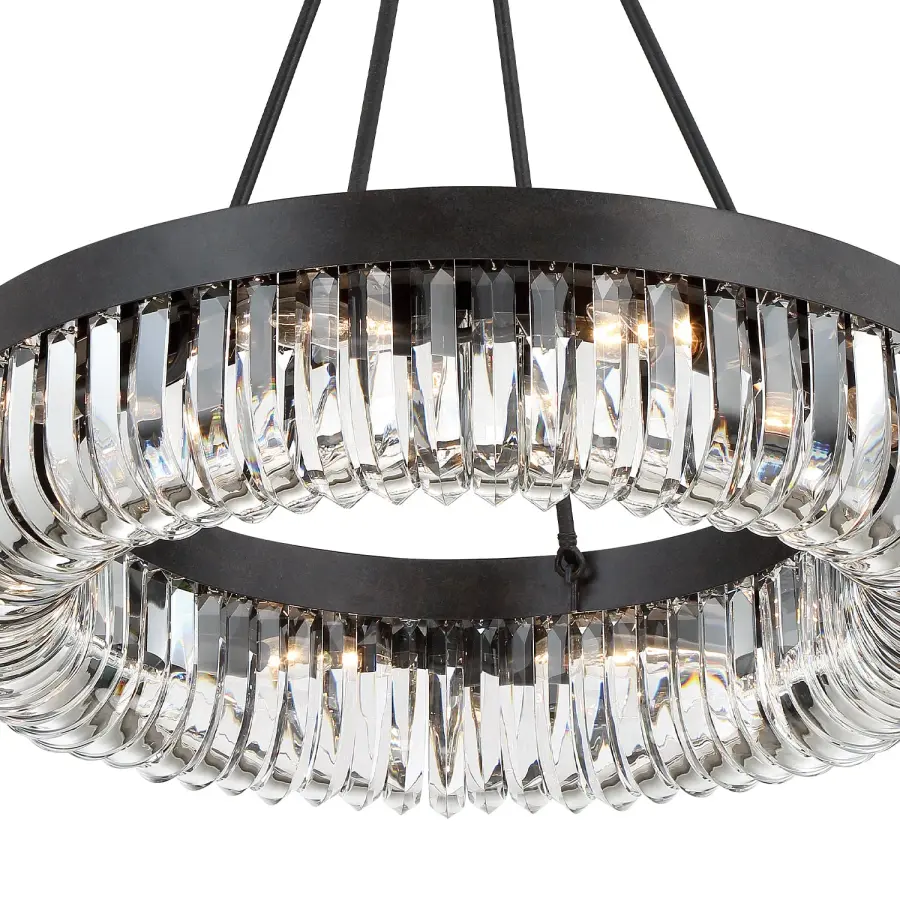 Dramatic Crystal Linear Chandelier with Mid-Century Glamour - Image 4