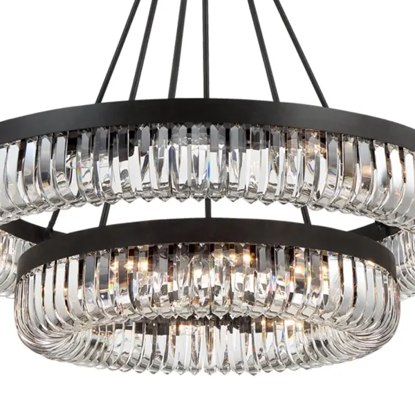 Dramatic Linear Crystal Chandelier with Mid-Century Glamour - Image 4