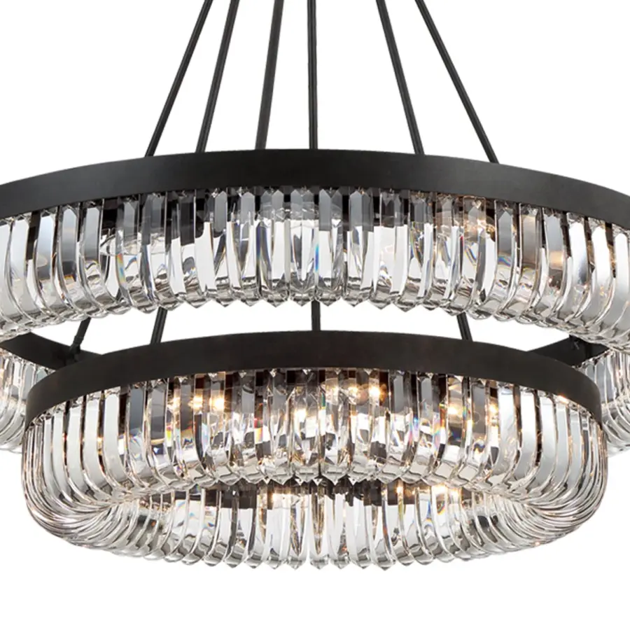 Dramatic Linear Crystal Chandelier with Mid-Century Glamour - Image 4