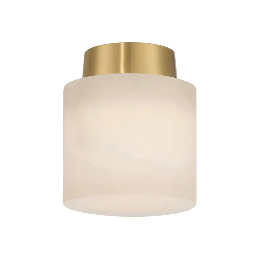 Acme 5.75" Semi Flush Mount in Aged Brass - Image 1