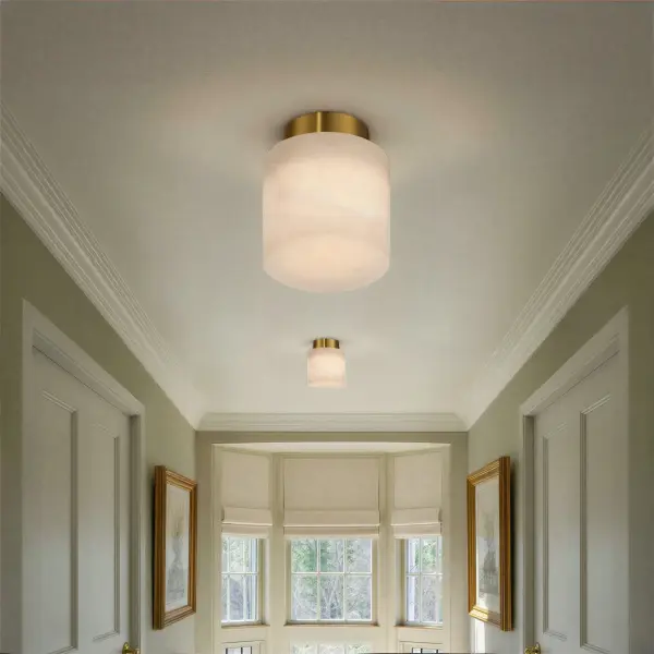 Acme 5.75" Semi Flush Mount in Aged Brass - Image 6