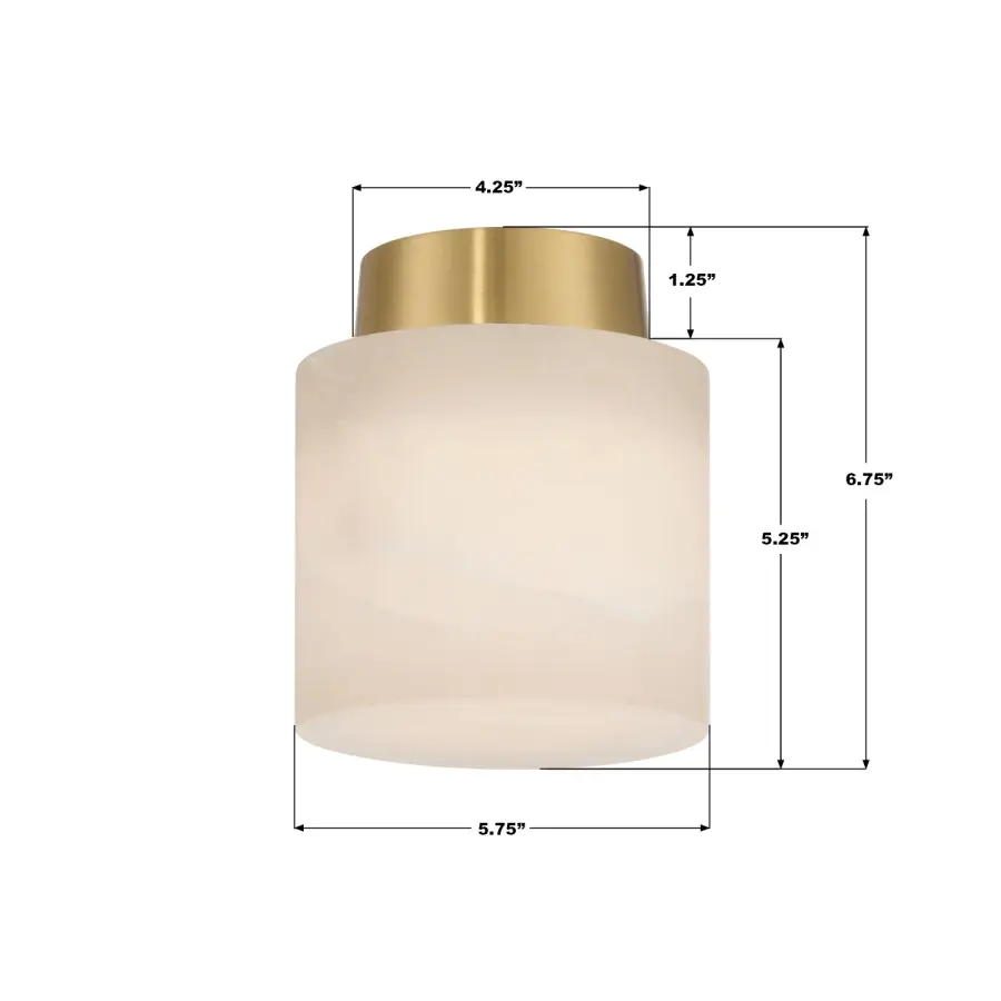 Acme 5.75" Semi Flush Mount in Aged Brass - Image 7