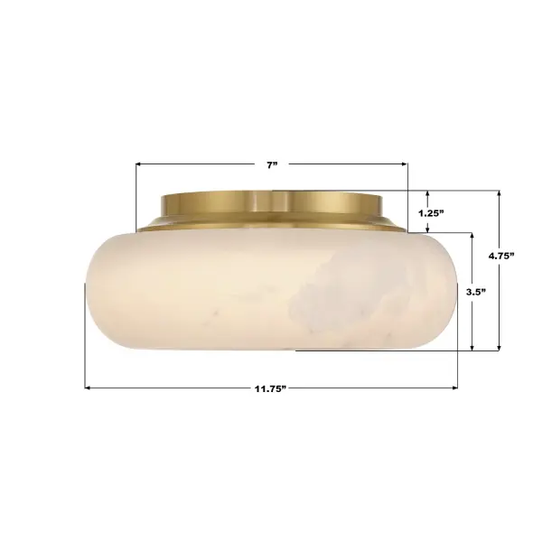 Acme 11.75" Integrated LED Flush Mount in Aged Brass - Image 7