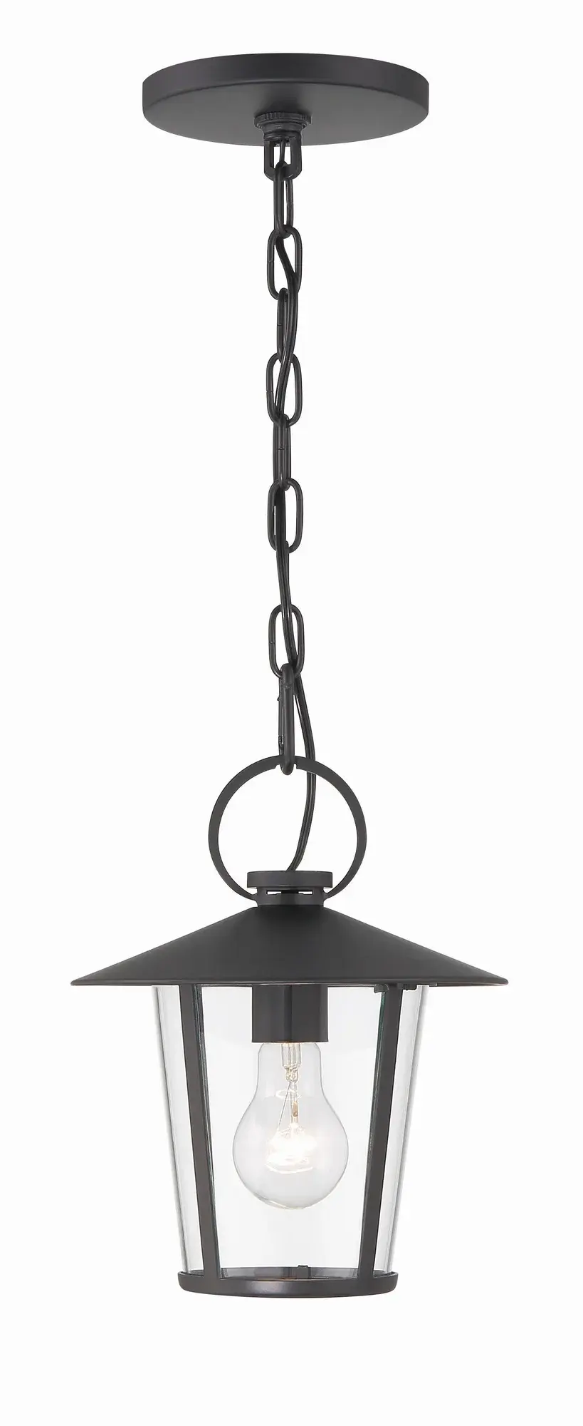 Andover 9" Outdoor Pendant in Matte Black - Image 1