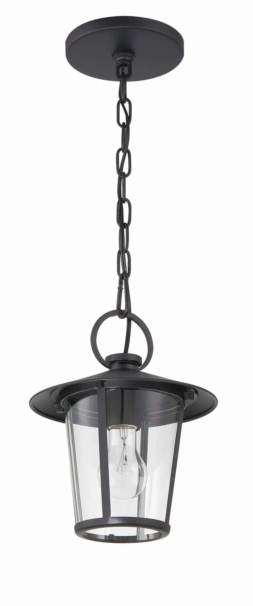 Andover 9" Outdoor Pendant in Matte Black - Image 2