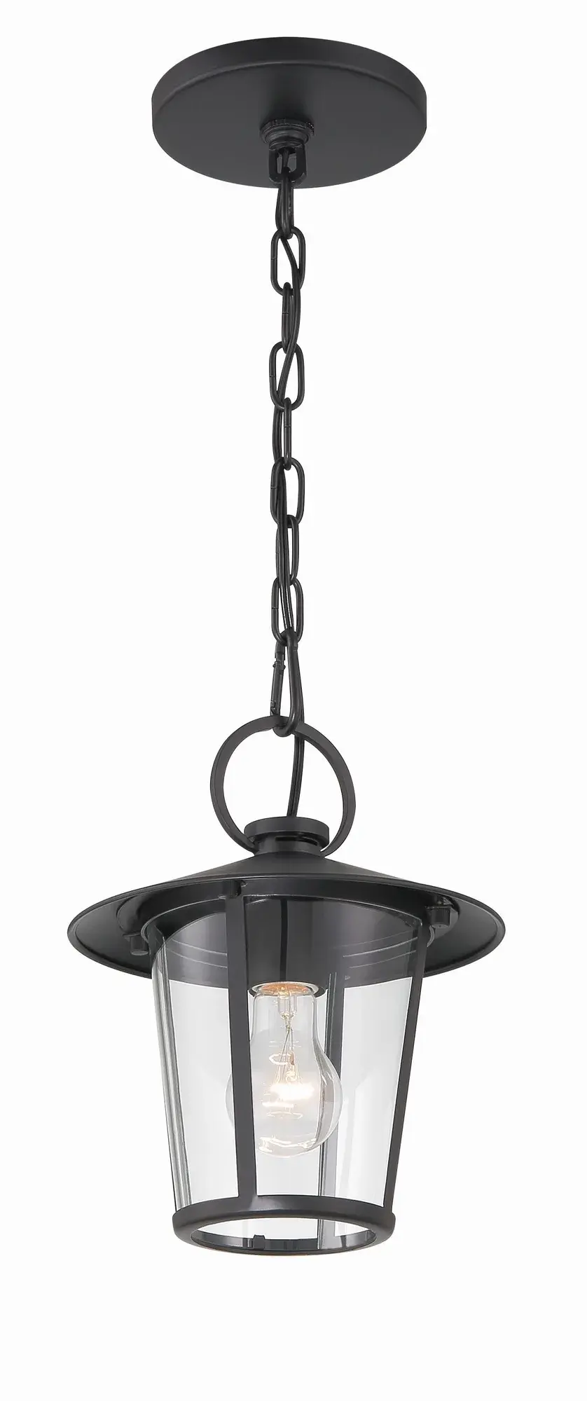 Andover 9" Outdoor Pendant in Matte Black - Image 3