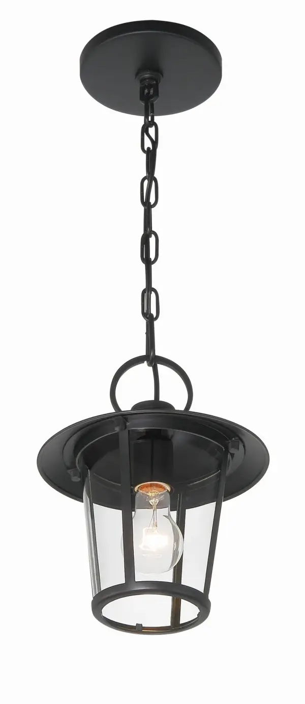 Andover 9" Outdoor Pendant in Matte Black - Image 4