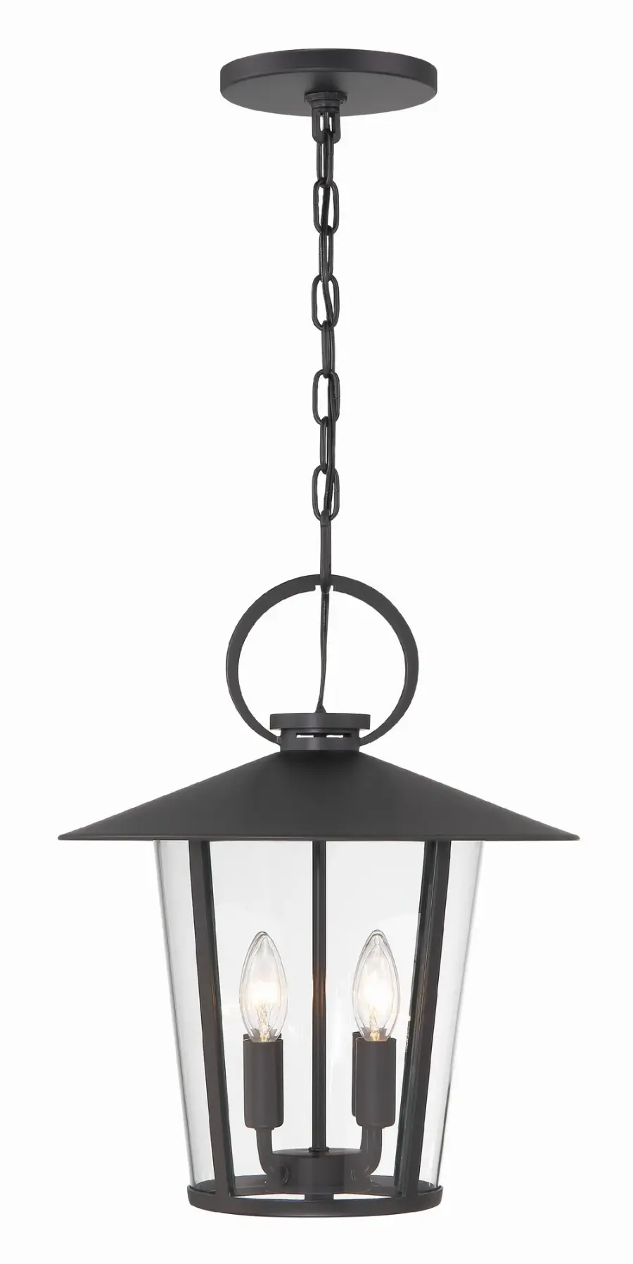 Andover 14" Outdoor Pendant in Matte Black - Image 1