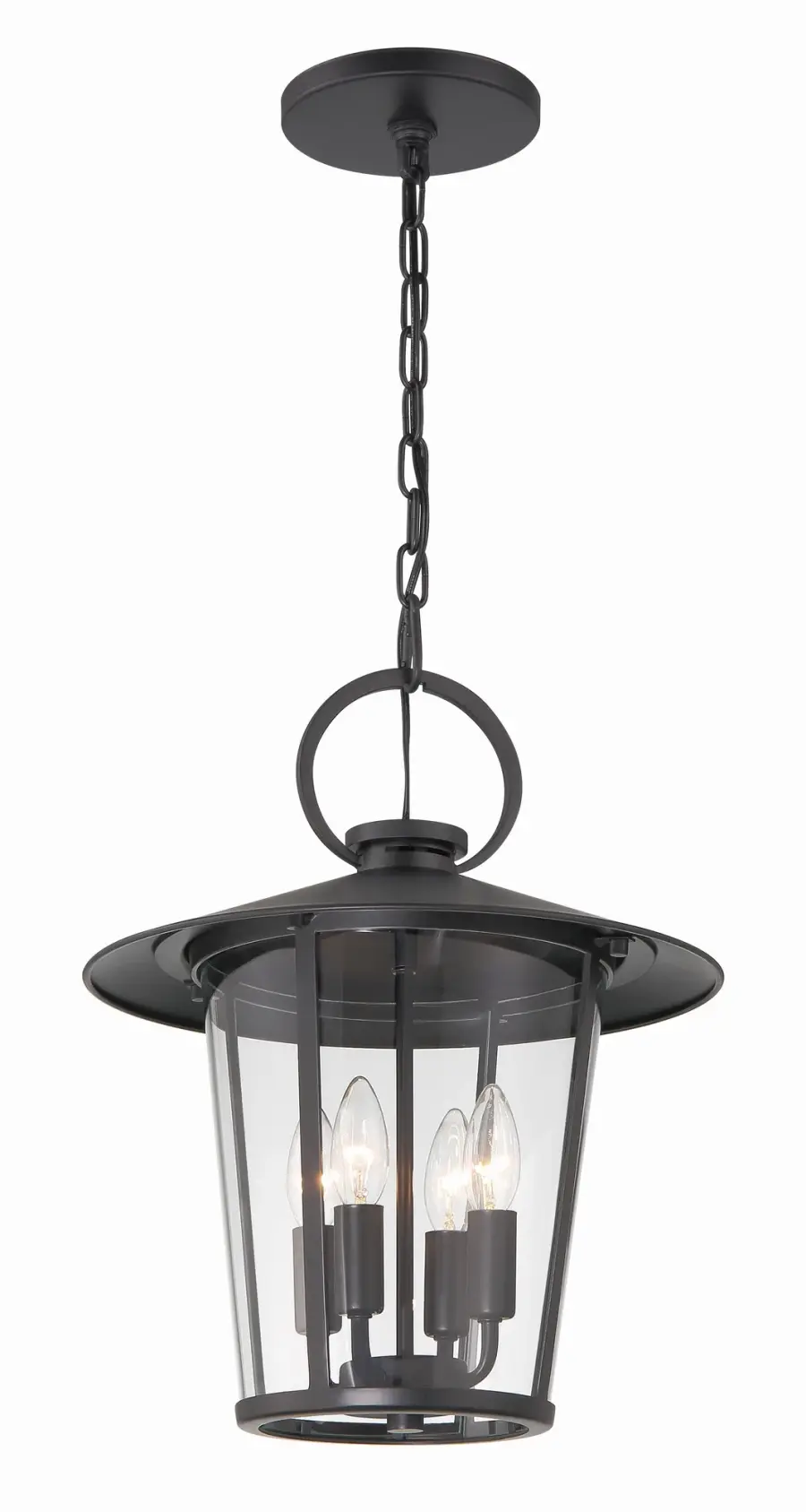 Andover 14" Outdoor Pendant in Matte Black - Image 2