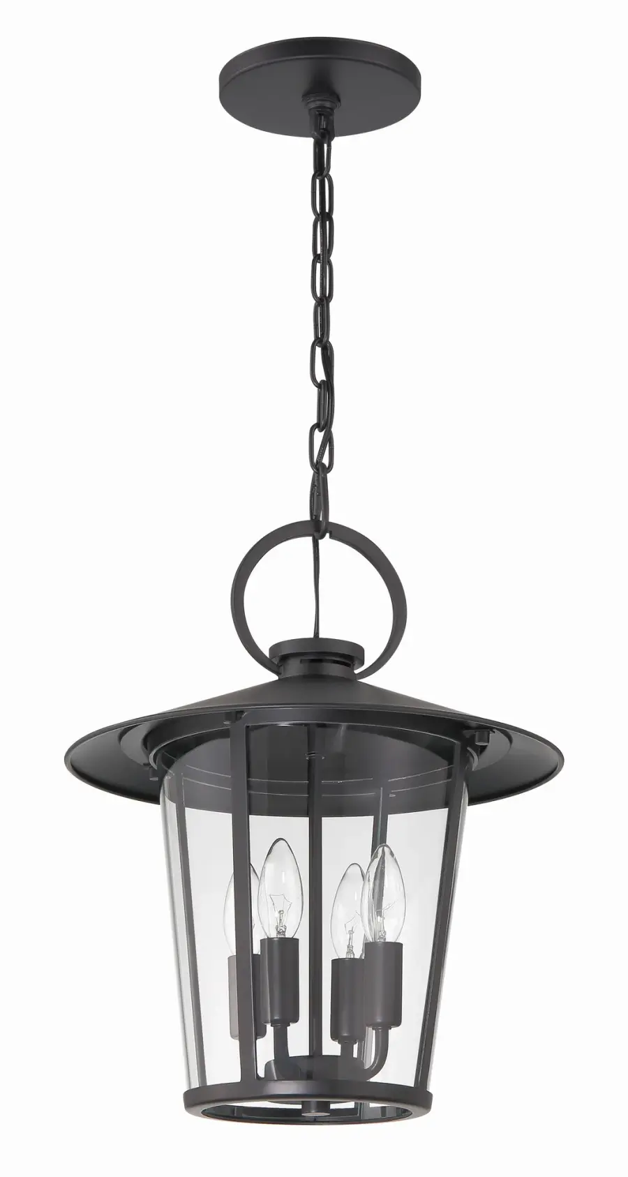 Andover 14" Outdoor Pendant in Matte Black - Image 3