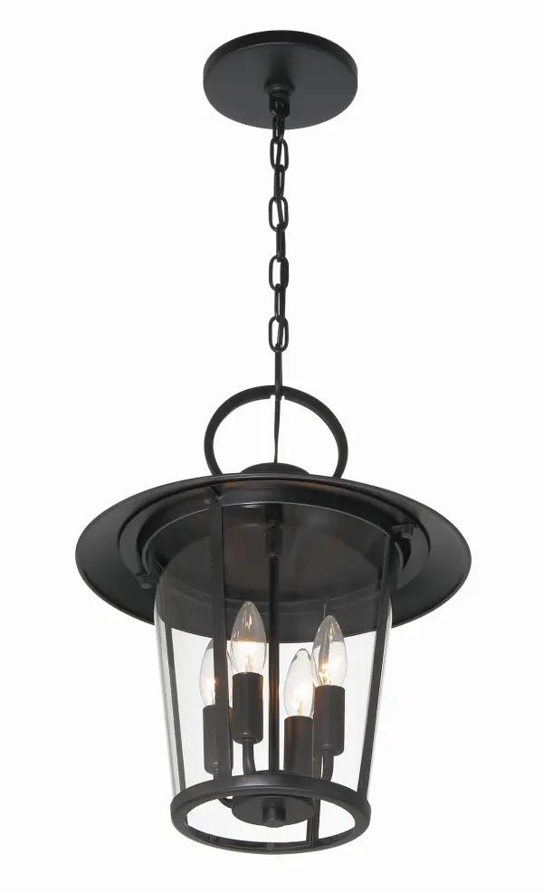 Andover 14" Outdoor Pendant in Matte Black - Image 4