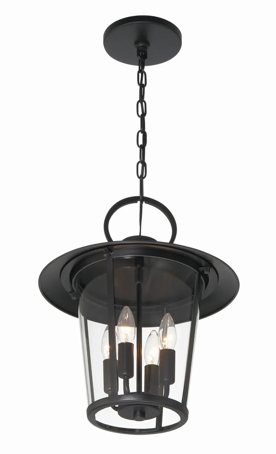 Andover 14" Outdoor Pendant in Matte Black - Image 4