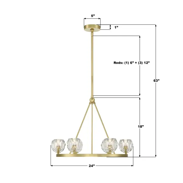 Aragon 24" LED Chandelier in Matte Black - Image 10