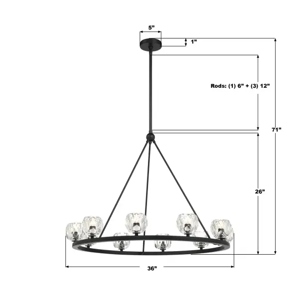 Aragon 36" LED Chandelier - Image 21