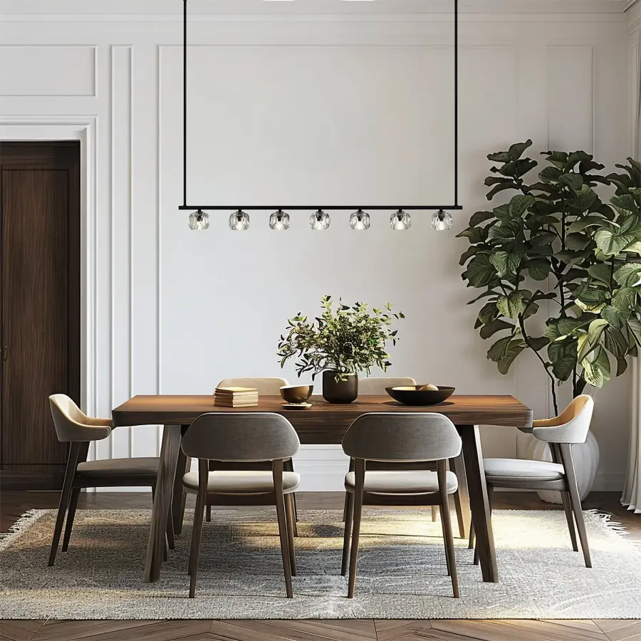 Stunning Industrial-Modern Linear Chandelier with Crystal Accents - Image 21