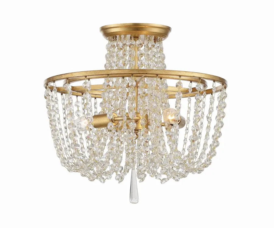Arcadia 15" Semi Flush Mount in Antique Gold - Image 1