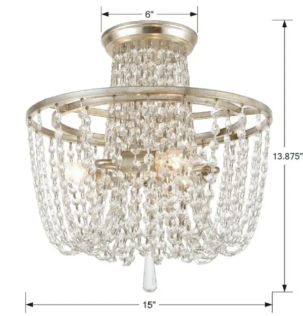 Arcadia 15" Semi Flush Mount in Antique Gold - Image 13