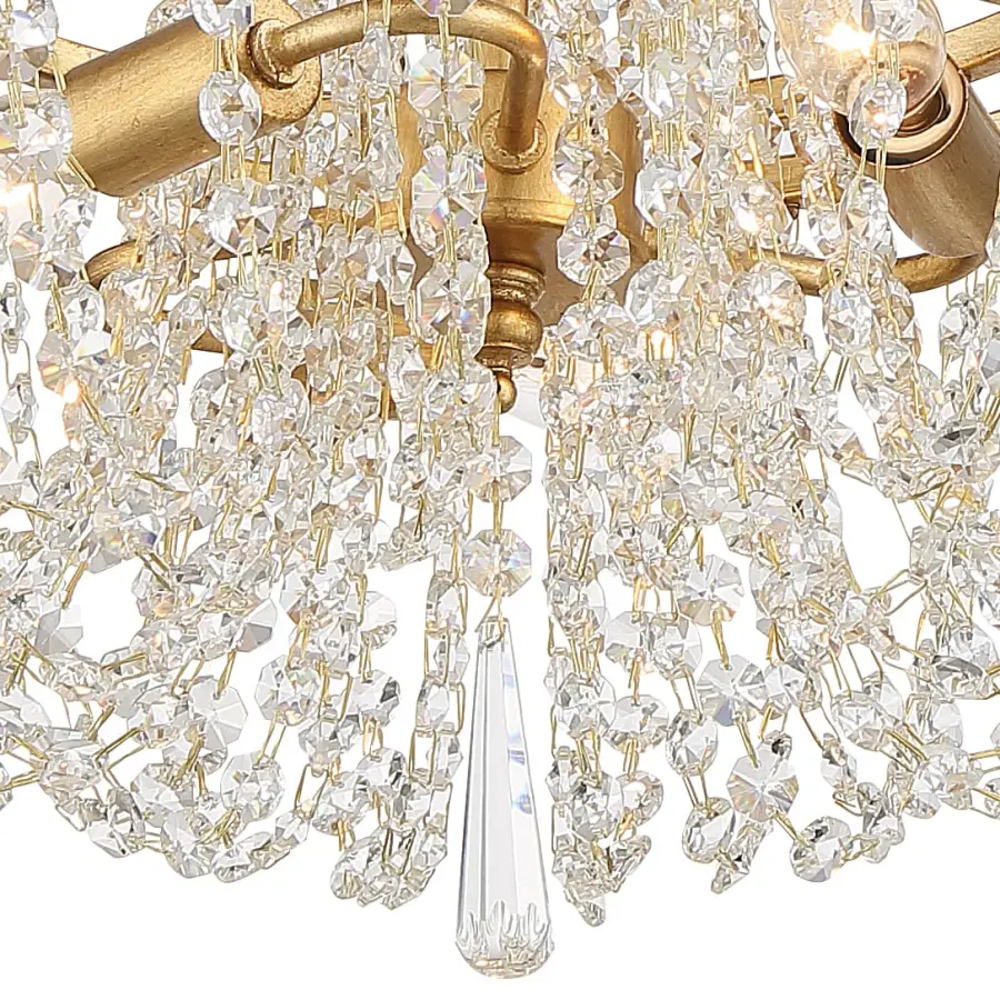 Arcadia 15" Semi Flush Mount in Antique Gold - Image 3
