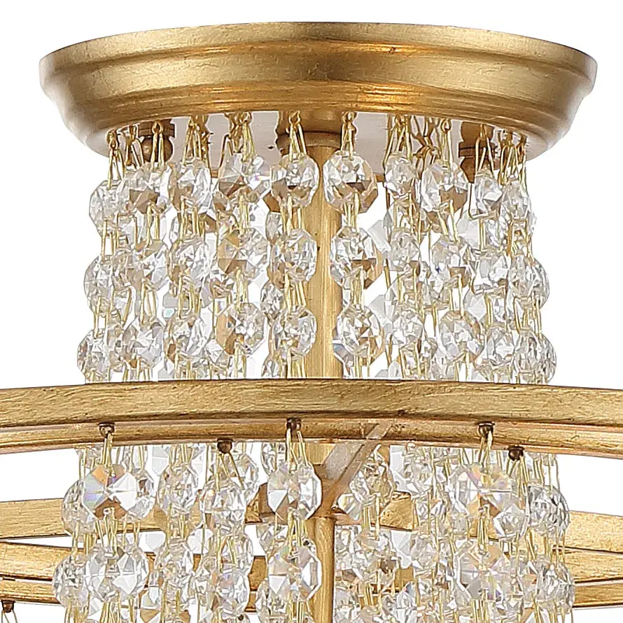 Arcadia 15" Semi Flush Mount in Antique Gold - Image 4