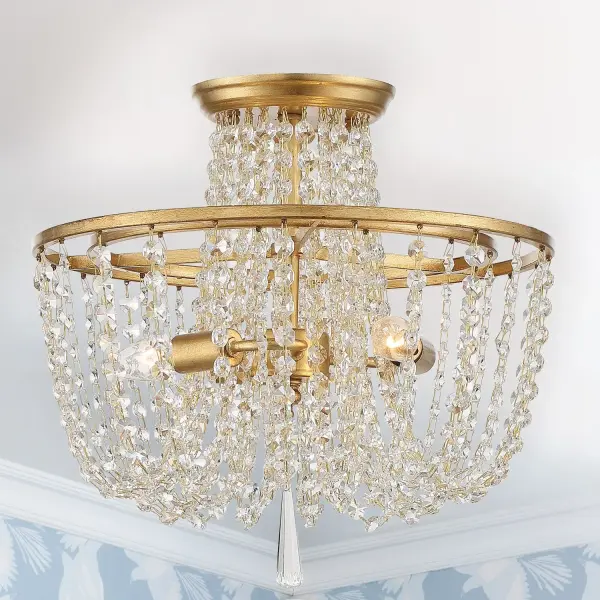 Arcadia 15" Semi Flush Mount in Antique Gold - Image 6