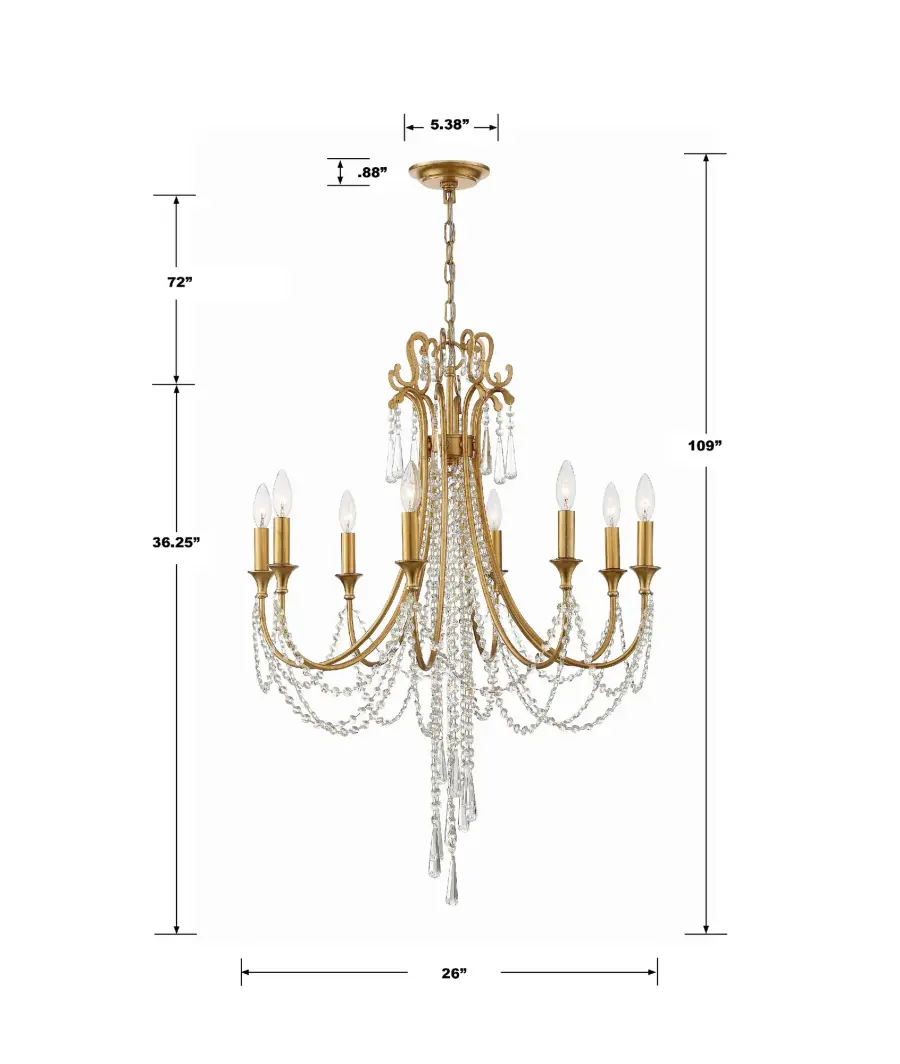 Arcadia 26.75" Crystal Chandelier - Image 8