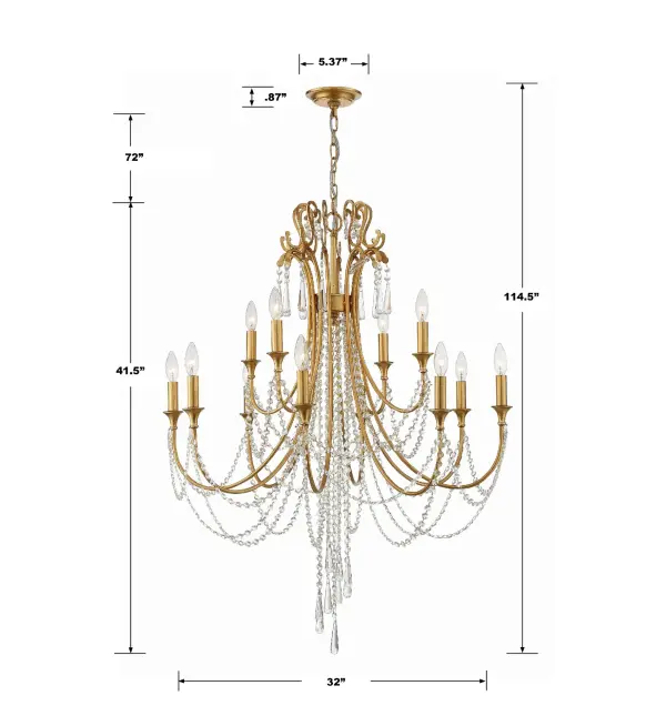 Arcadia 32.5" Crystal Chandelier - Image 6