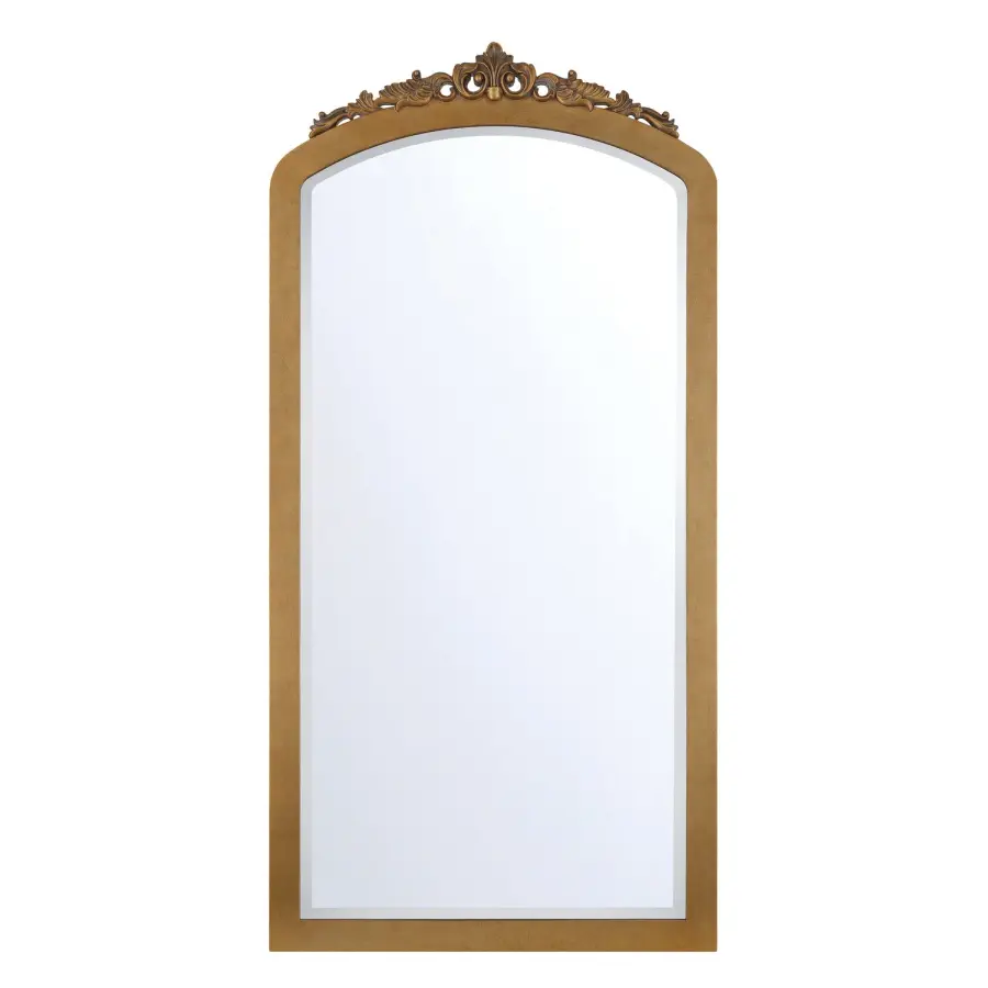 Arden 36" Ornate Wall Mirror in Burnished Brass - Image 1