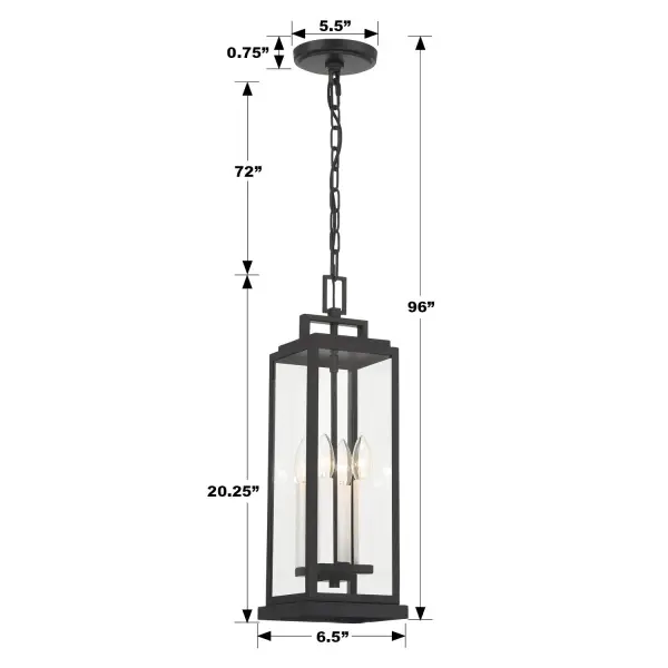 Aspen 6.5" Outdoor Pendant in Matte Black - Image 11