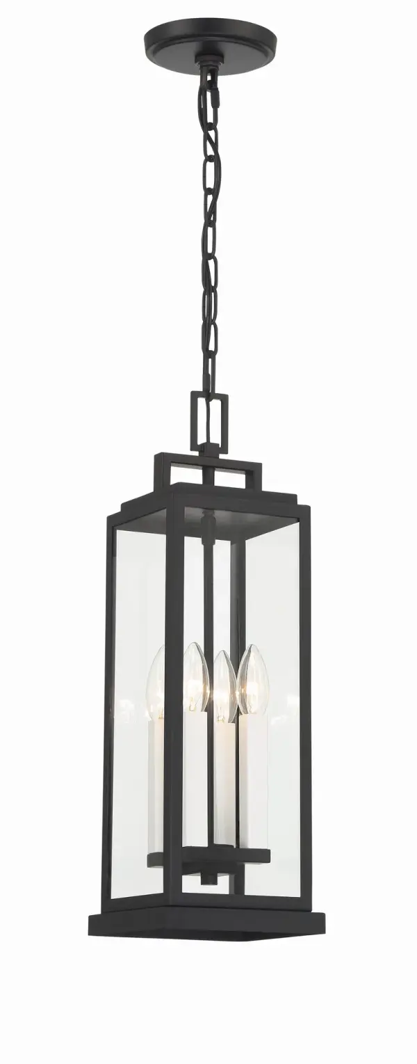 Aspen 6.5" Outdoor Pendant in Matte Black - Image 3