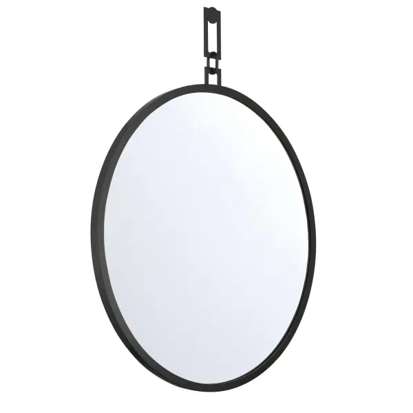 The Alston 40" Mirror transforms wall décor with its oversized link design suspended from a central medallion. This statement piece blends mid-century modern aesthetics with contemporary sculptural form, creating both functional and artful presence. - alternate view