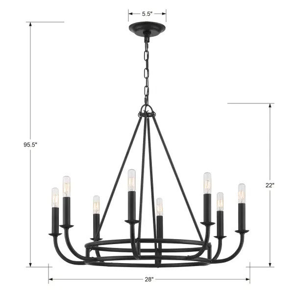 Bailey 28" Chandelier in Aged Brass - Image 16