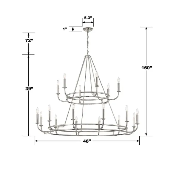 Bailey 48" Chandelier in Polished Nickel - Image 3