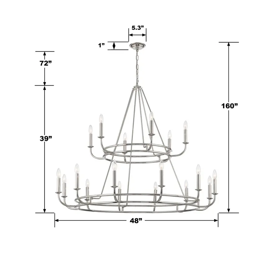 Bailey 48" Chandelier in Polished Nickel - Image 3