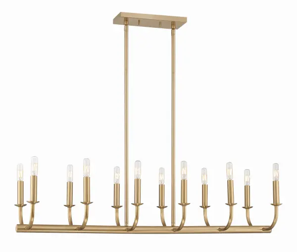 Bailey 42" Linear Chandelier in Aged Brass - Image 1