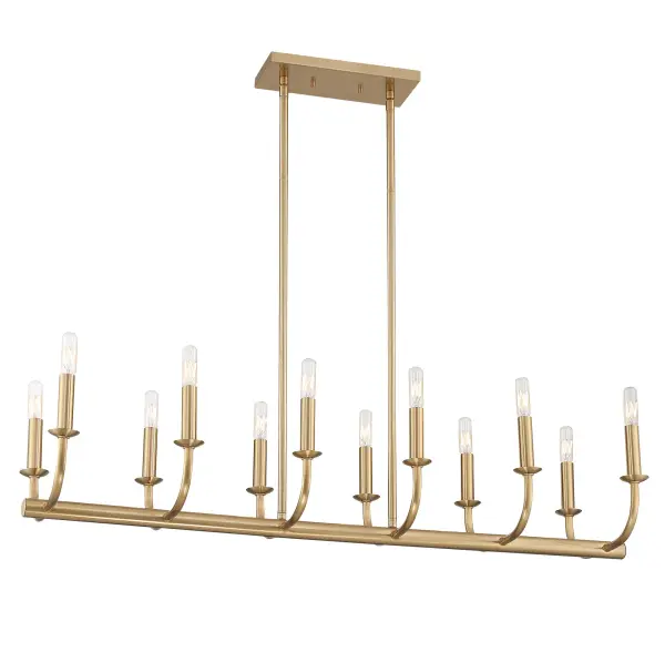 Bailey 42" Linear Chandelier in Aged Brass - Image 2