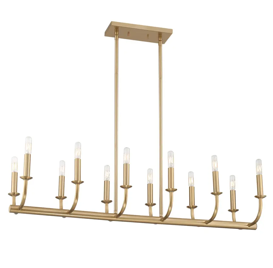Bailey 42" Linear Chandelier in Aged Brass - Image 2
