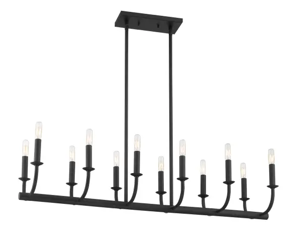 Bailey 42" Linear Chandelier in Aged Brass - Image 11